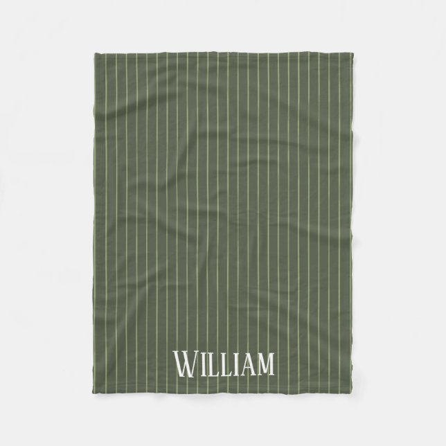 Couverture Polaire Olive Pinstripes (Devant)