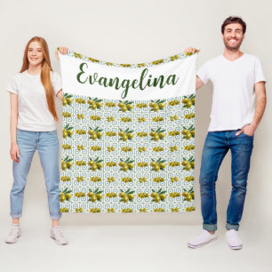 Couverture Polaire Olives en mosaïque grecques personnalisées