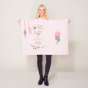 Couverture Polaire OLIVIA - Filles Nom Signification Cadeau - Sirène