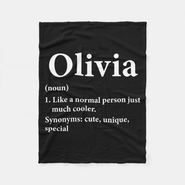 Couverture Polaire Olivia Name Definition Funny D  (Devant)