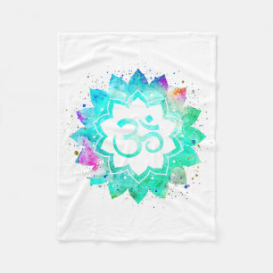 Couverture Polaire *~* Om Symbole Lotus Fleur Mandala White Nouvel Â