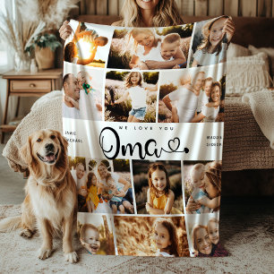 Couverture Polaire Oma We love you Hearts Modern Photo Collage