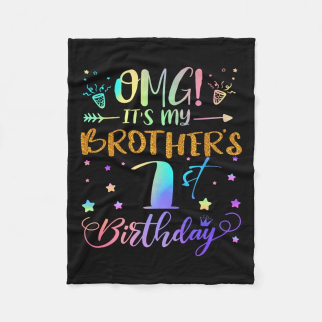 Couverture Polaire Omg Ses Frères 1er Anniversaire Doux 1 Ans (Devant)