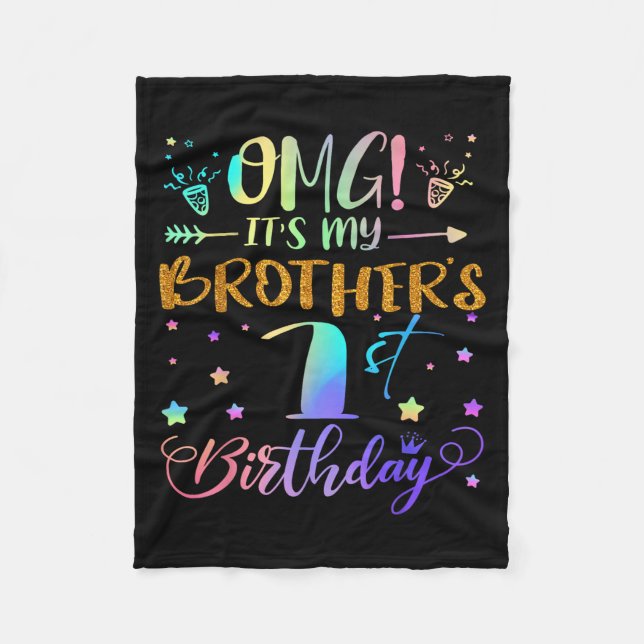 Couverture Polaire Omg Ses Frères 1er Anniversaire Doux 1 Ans (Devant)
