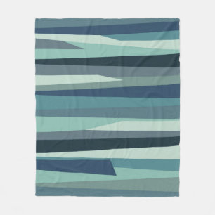 Couverture Polaire Ondes océaniques géométriques bleues