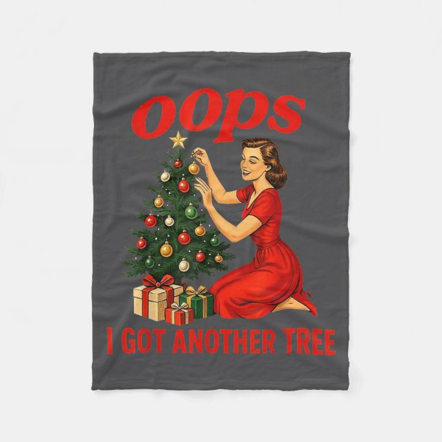Couverture Polaire Oops I Got Another Tree Funny Retro Christmas  (Devant)