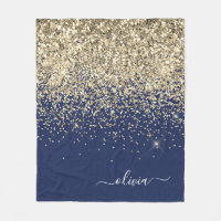 Or Monogramme Paillettes Étincelles Féminin Bleu M