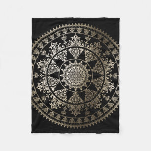 Couverture Polaire Or solaire de mandala - couleur faite sur commande