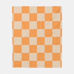 Couverture Polaire Orange À damiers En vichy Motif