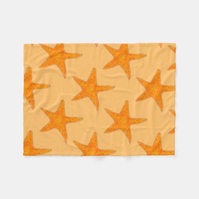 Couverture Polaire Orange Beach Ocean Starfish Star Fish Marine Life (Devant (Horizontal))