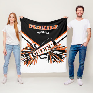 Couverture Polaire Orange, Blanc & Noir - Pour une meneuse de claque