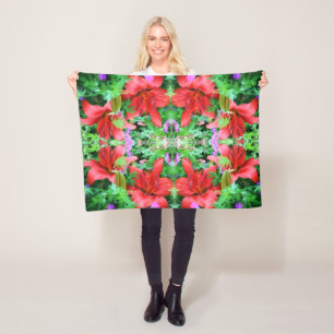 Couverture Polaire Orange Daylilies Abstrait Flower Art