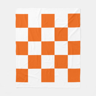 Couverture Polaire Orange et blanc Checkered