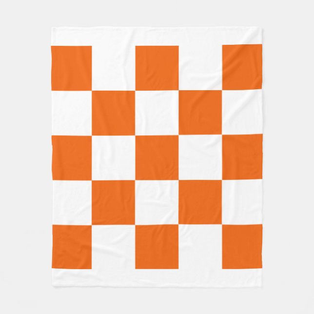 Couverture Polaire Orange et blanc Checkered (Devant)