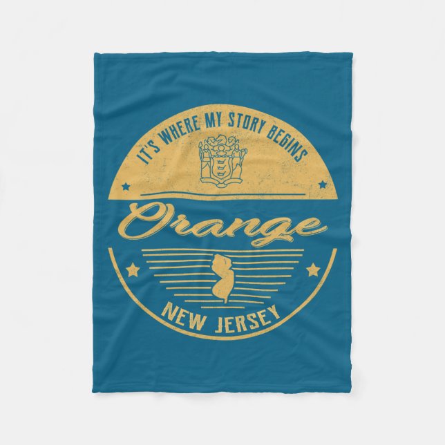 Couverture Polaire Orange New Jersey Its Where My Story Begins  (Devant)