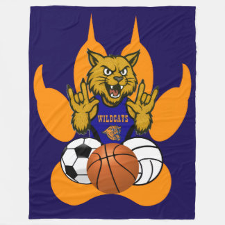 Couverture Polaire Orange Paws Wildcats Love Sports