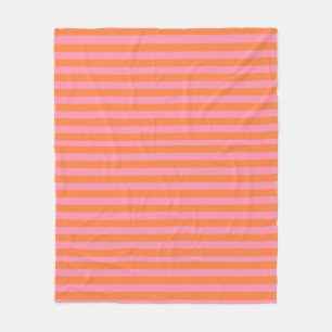 Couverture Polaire Orange Rose Mood Lines Fleece Blanche