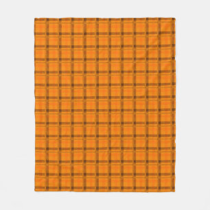 Couverture Polaire Orange - Tartan Brown Plaid Motif Check