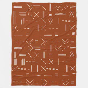 Couverture Polaire Orange Terracotta Magnifique Motif géométrique