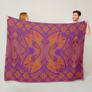 Couverture Polaire Orange violet de papillon numérique