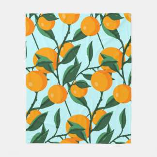 Couverture Polaire oranges sur branches de feuilles sans soudure moti