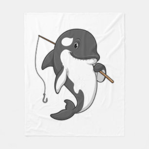 Couverture Polaire Orca comme Fisher avec une barre de pêche