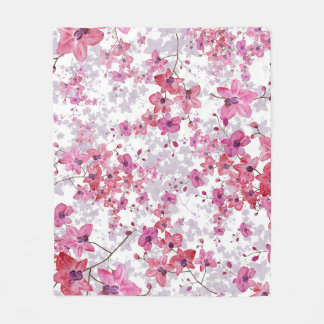 Couverture Polaire Orchidée : beauté rouge singulière.