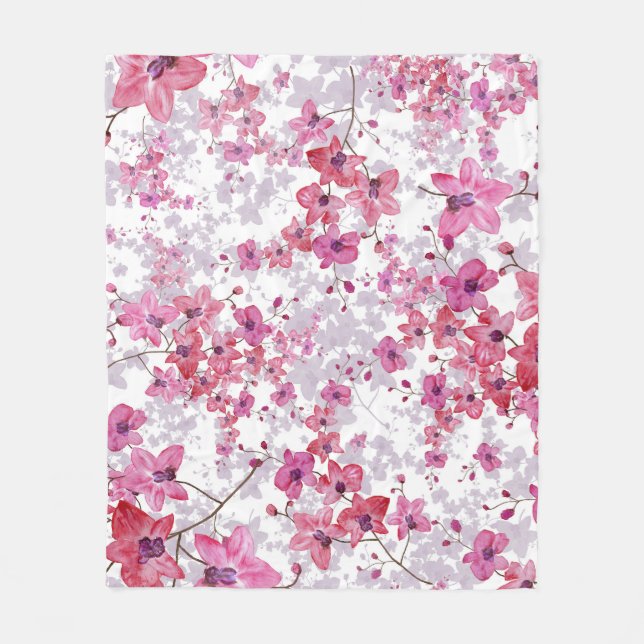 Couverture Polaire Orchidée : beauté rouge singulière. (Devant)