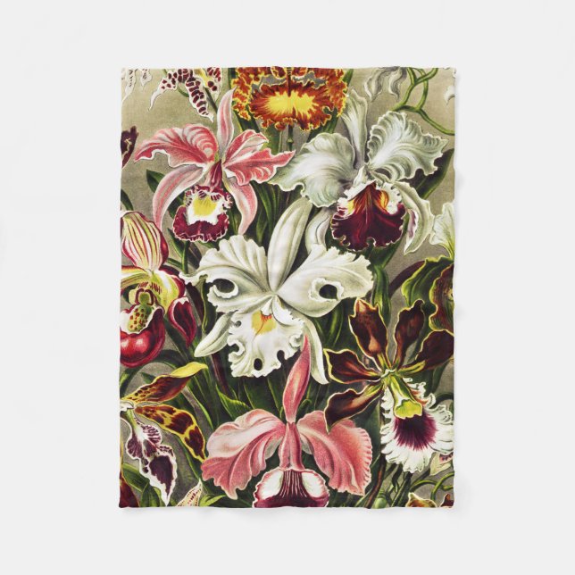Couverture Polaire Orchidées, Orchidée Denusblumen Ernst Haeckel (Devant)
