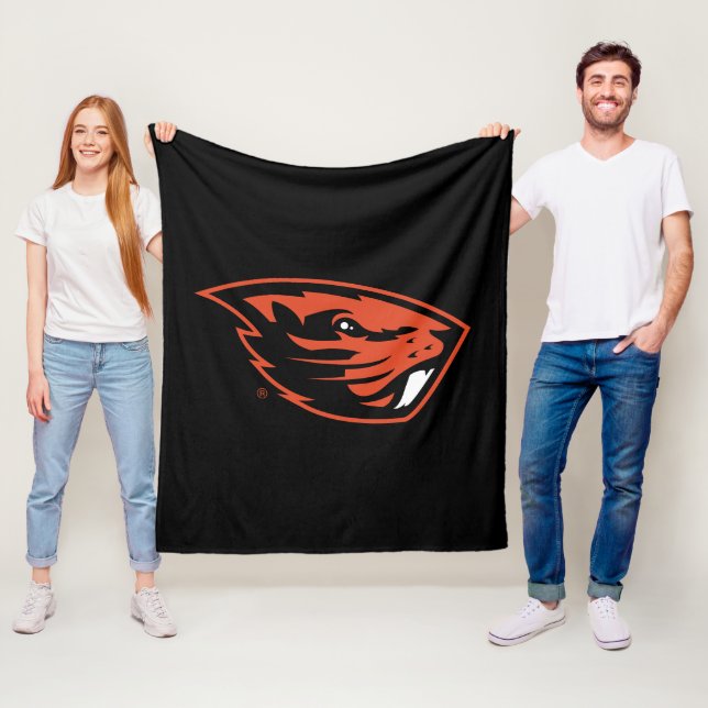 Couverture Polaire Oregon State Beavers | Tête de castor (En situation)