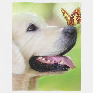 Couverture Polaire Oreiller À Lancer Du Labrador Et Du Papillon