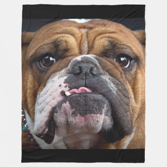 Couverture Polaire Oreillers à lancer de Bulldog anglais (Devant)