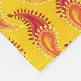 Couverture Polaire Oriental Orange Twin flamme Persian Paisley Motif