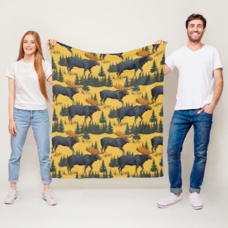 Couverture Polaire Orignal Mâle En Liberté Fourrage Dans La Forêt