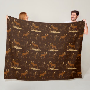 Couverture Polaire Orignal oiseaux de la nature sauvage brun foncé ca