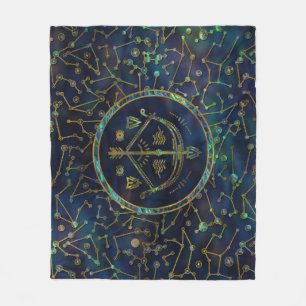 Couverture Polaire Ormeau d'or de zodiaque de Sagittaire sur la