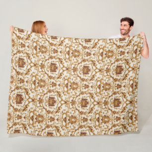 Couverture Polaire Ornement doré baroque luxueux sur ivoire