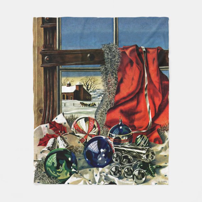 Couverture Polaire Ornements de Noël (Devant)