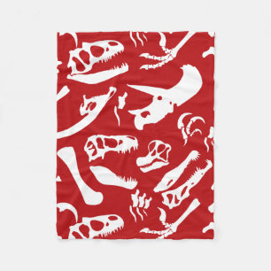 Couverture Polaire Os Dinosaures (Rouge)