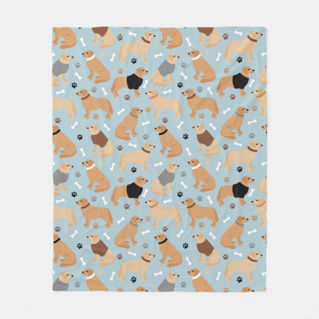 Couverture Polaire Os et pattes d'or (Devant)