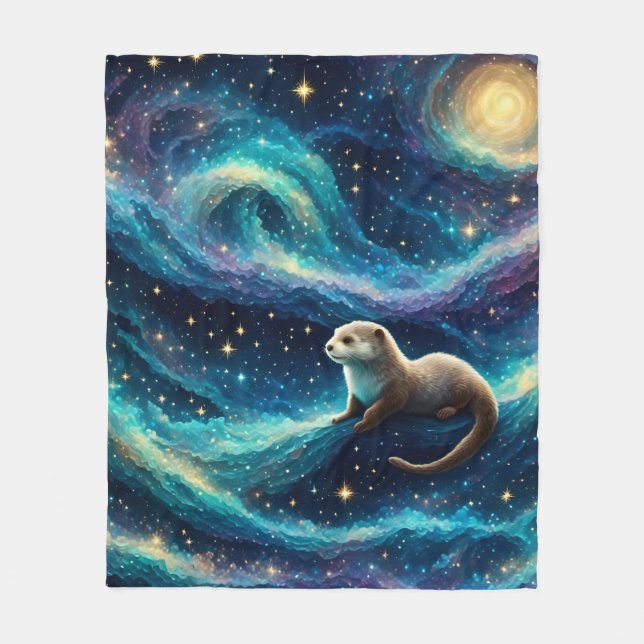 Couverture Polaire Otter dans un océan étoilé (Devant)