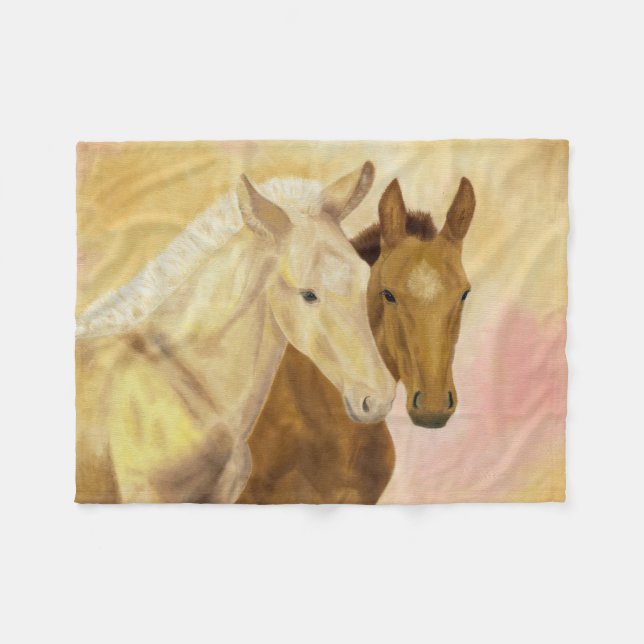 Couverture Polaire Ouatine de deux poulains (Devant (Horizontal))