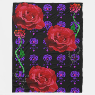 Couverture Polaire Ouatine florale de bruit d'art de rose