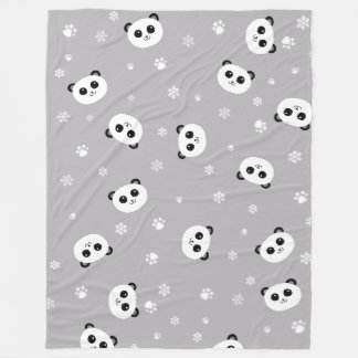 Couverture Polaire Ouatine mignonne grise d'atterrisseur du panda |