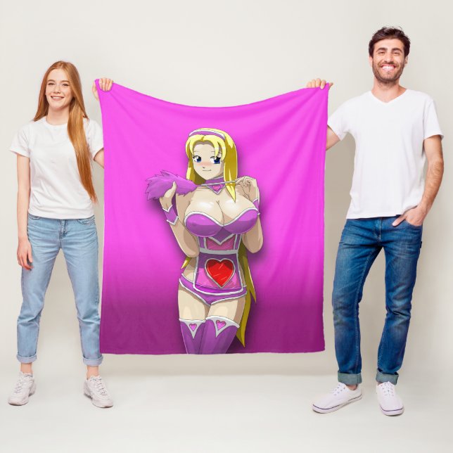 Couverture Polaire Oucogi Valentine Fleece Blanche (En situation)