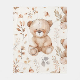 Couverture Polaire Ours Bébé Beige Cute