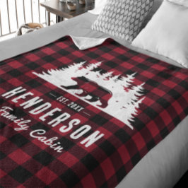 Couverture Polaire Ours cabine Nom de famille Buffalo rouge Plaid