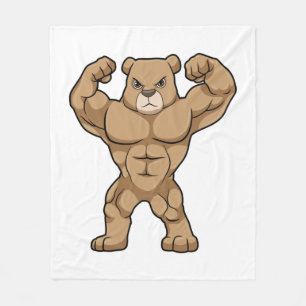 Couverture Polaire Ours comme Bodybuilder avec de grands Muscles