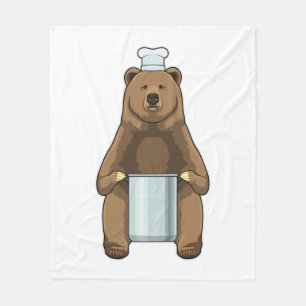 Couverture Polaire Ours comme cuire avec pot de Cuisine