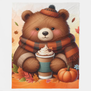 Couverture Polaire Ours d'automne rustique/vintage